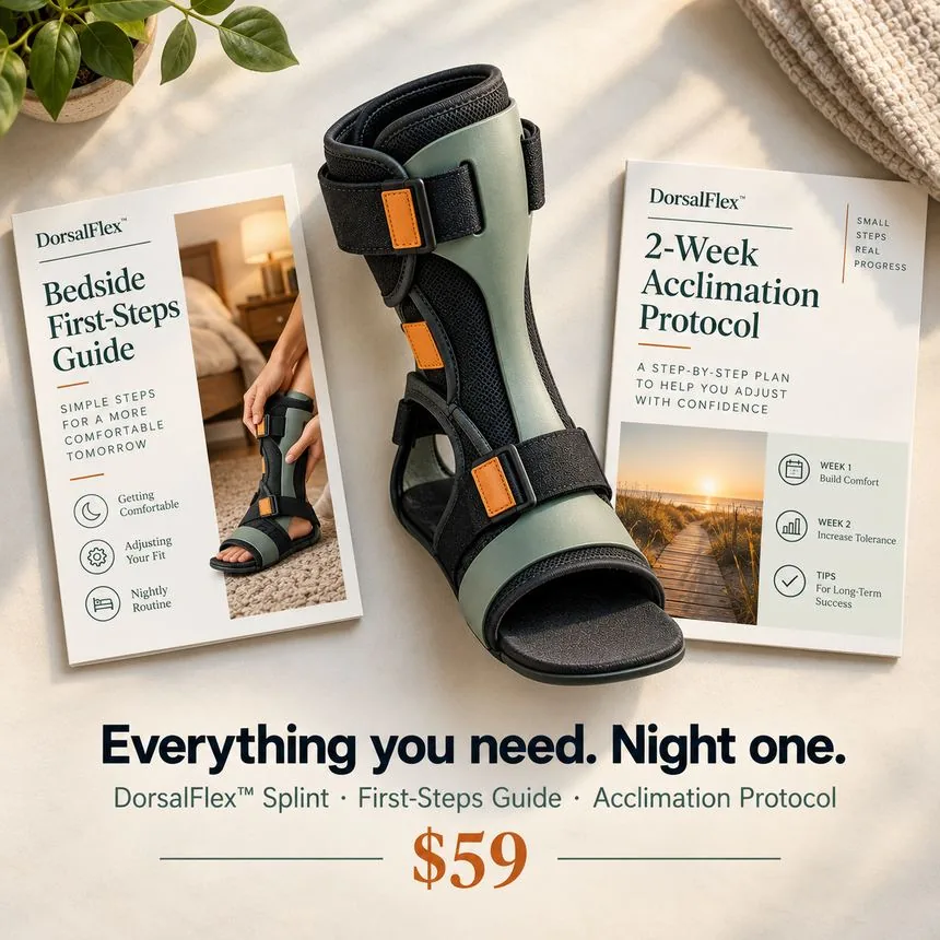 Side by side: Posterior boot — woke up 3 times. DorsalFlex — slept through the night.